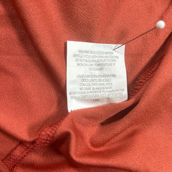 Lily White Orange Sleeveless Beaded Neckline Blouse. Size 3X. Fall Transition. - Picture 8 of 9